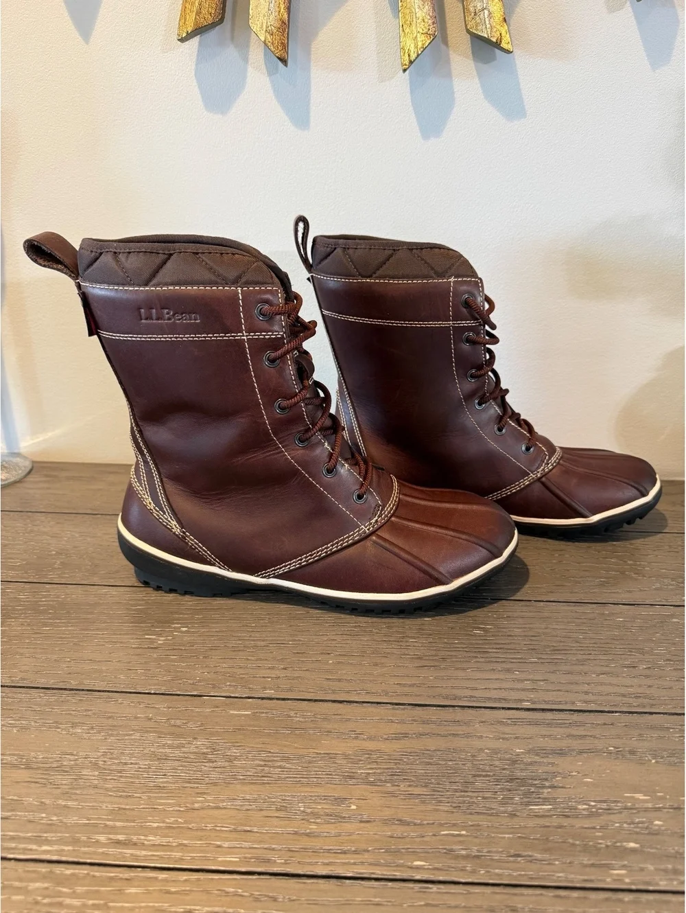 L.L. Bean Women’s Brown Leather Duck Boots Size 9.5